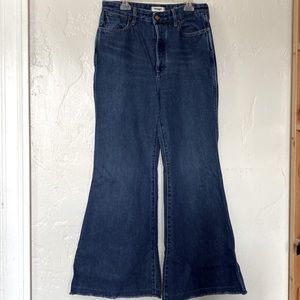 Wrangler Wanderer Denim High Waist Flare Jeans W28 L28 Raw Hem